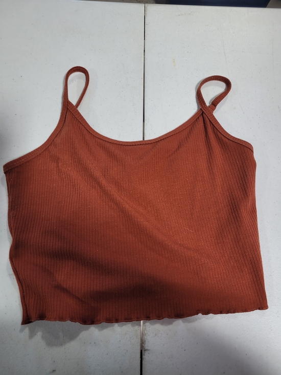 Audrey 3+1 Tops - Audrey 3+1 Ribbed Rust-Brown Camisole